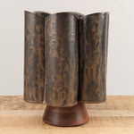 BZippy Art Ceramics Tall Scallop Vase in Espresso Espresso