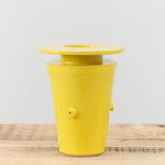 BZippy Wide Saucer Vase in Gloss Yellow