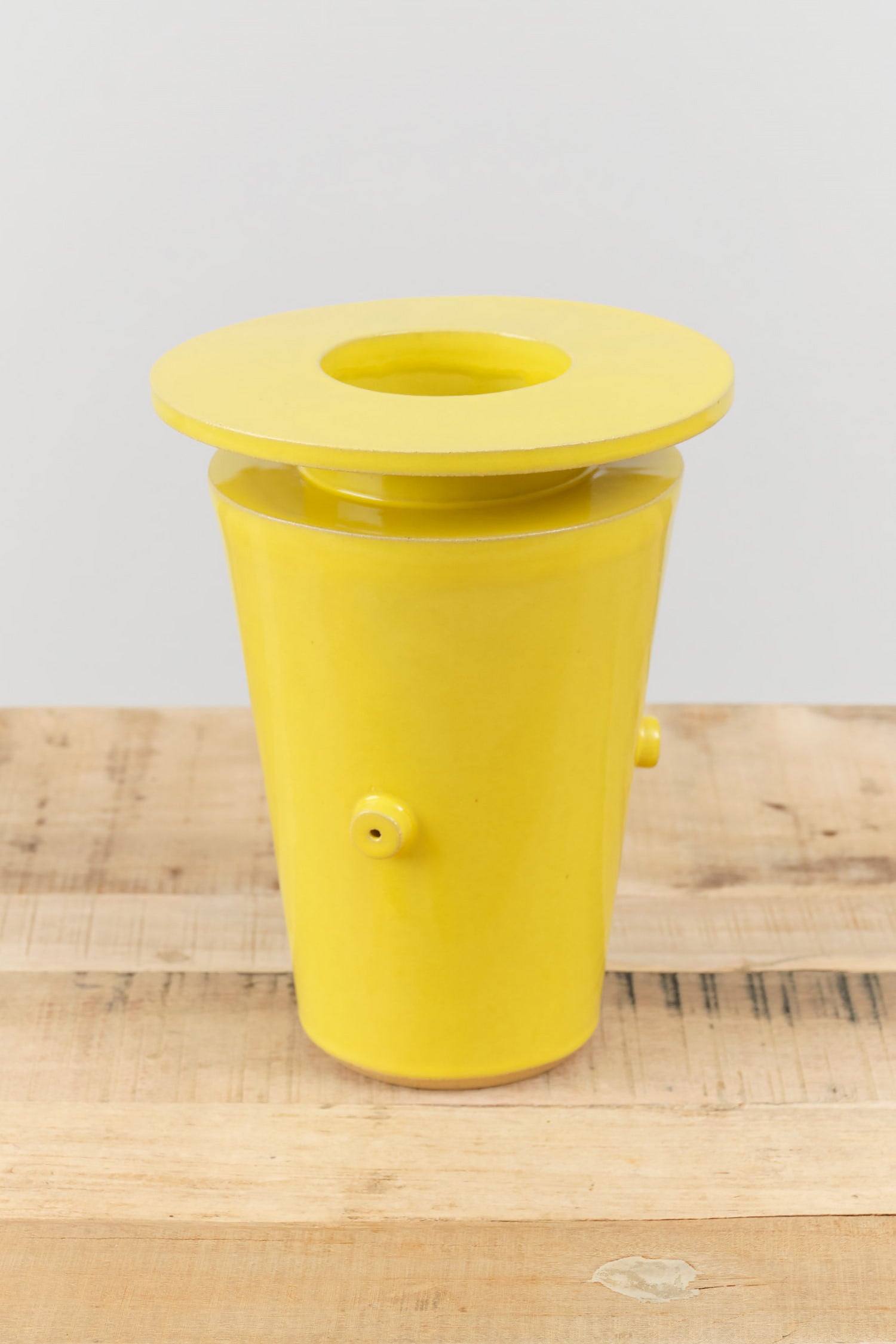 Wide Saucer Vase by BZippy in Gloss Yellow