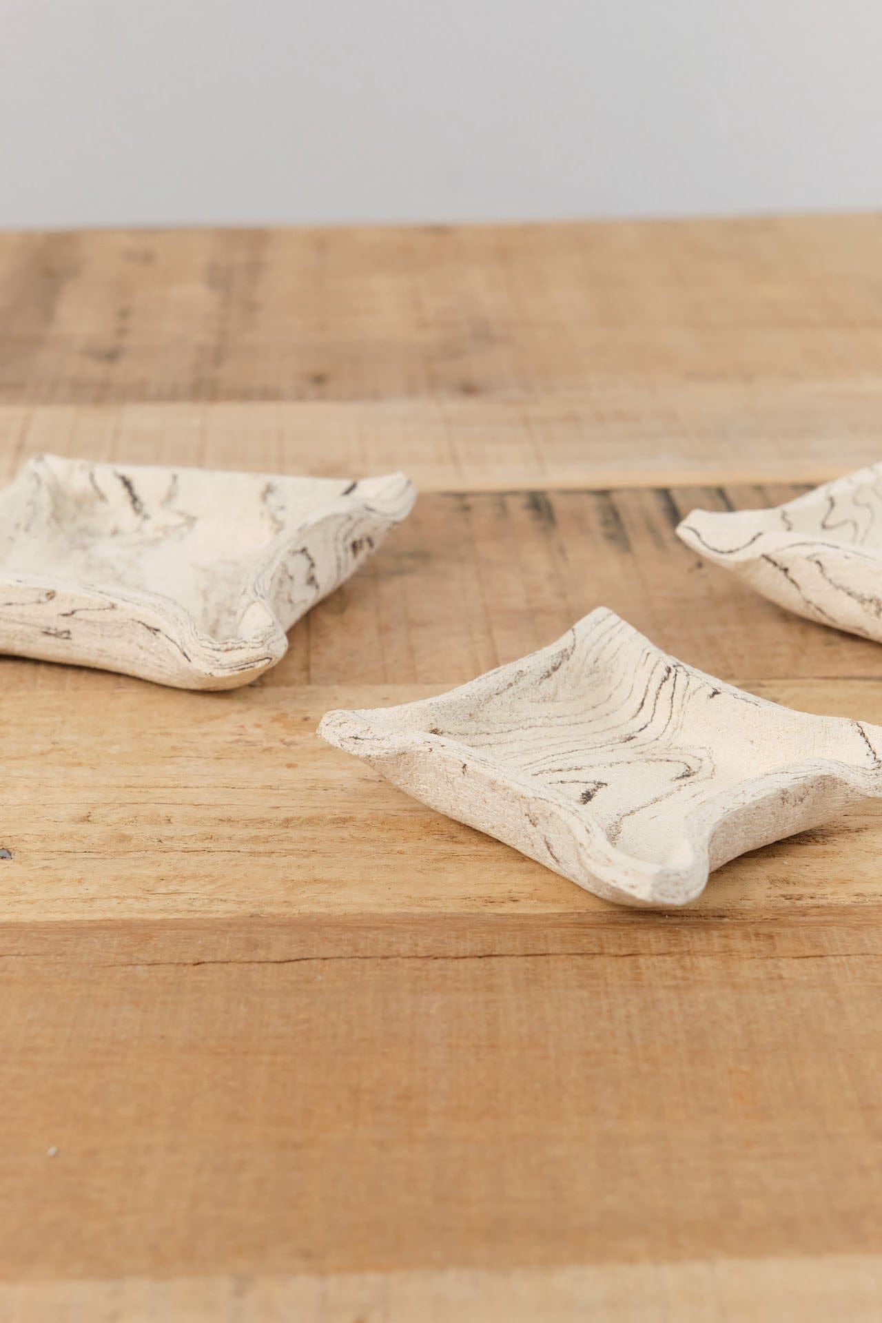 Cait Reas Art Ceramics Tray Set 020 in Unglazed Marble Stoneware / Set of 3