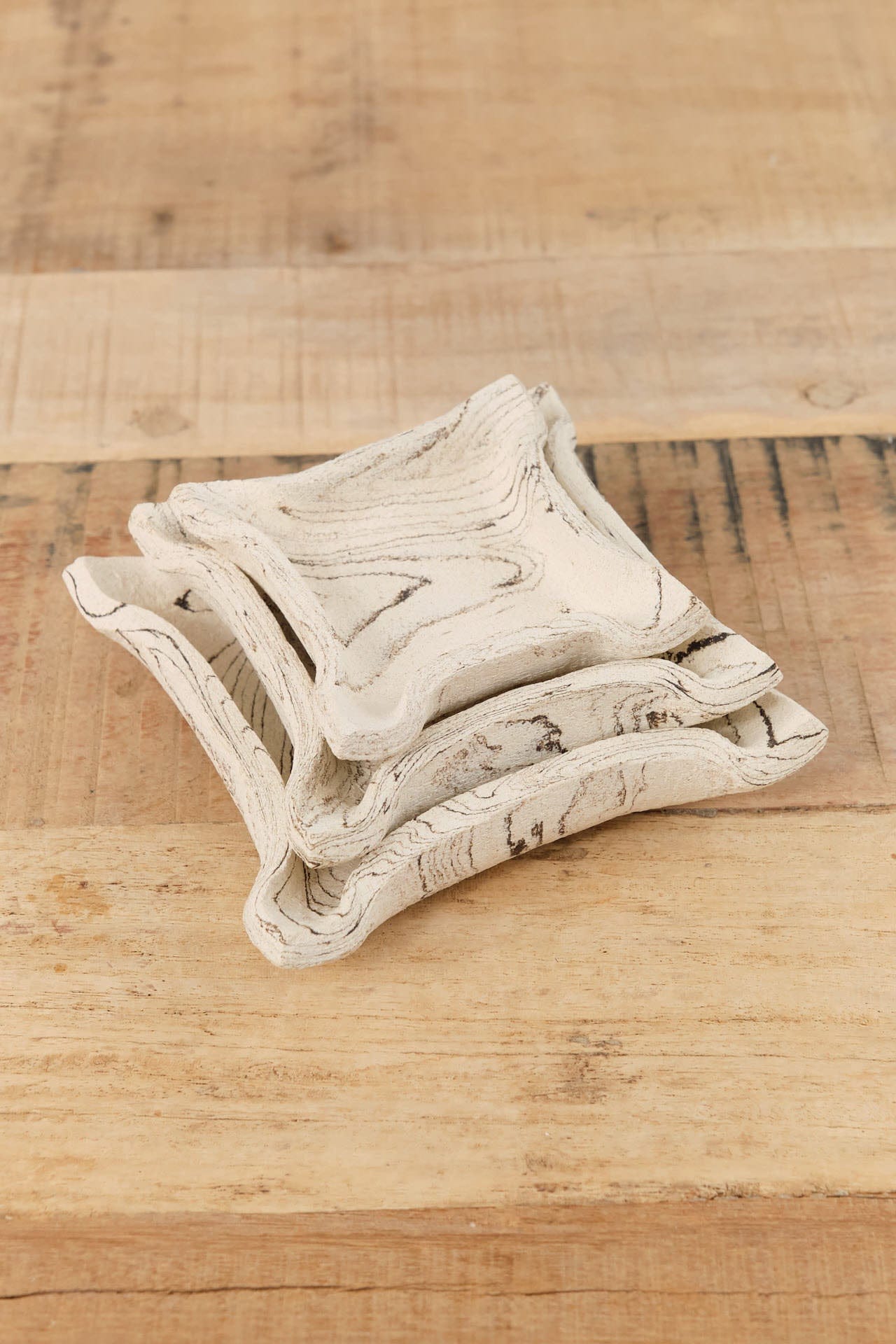 Cait Reas Art Ceramics Tray Set 020 in Unglazed Marble Stoneware / Set of 3