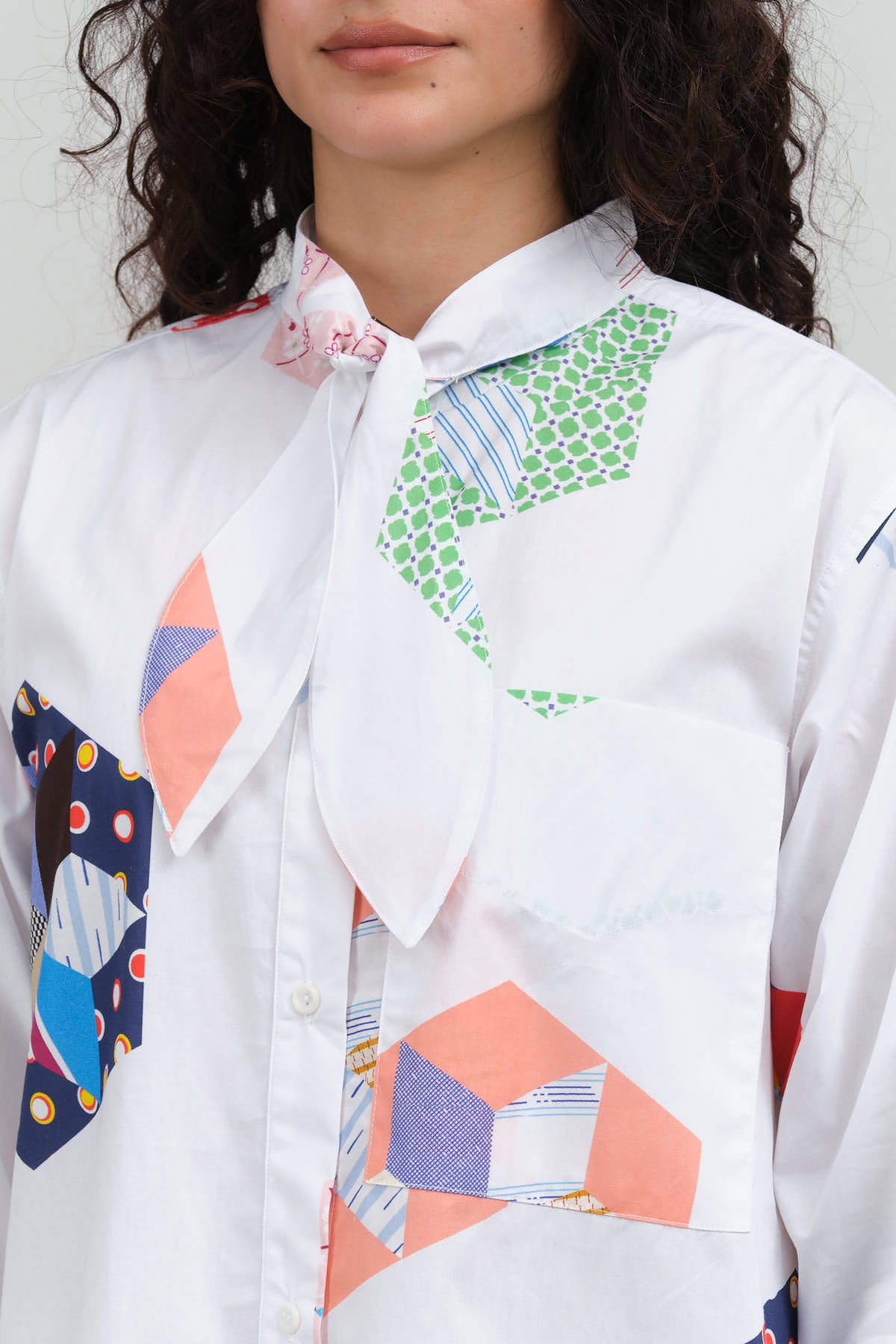 Collar view of Emma Bow Shirt