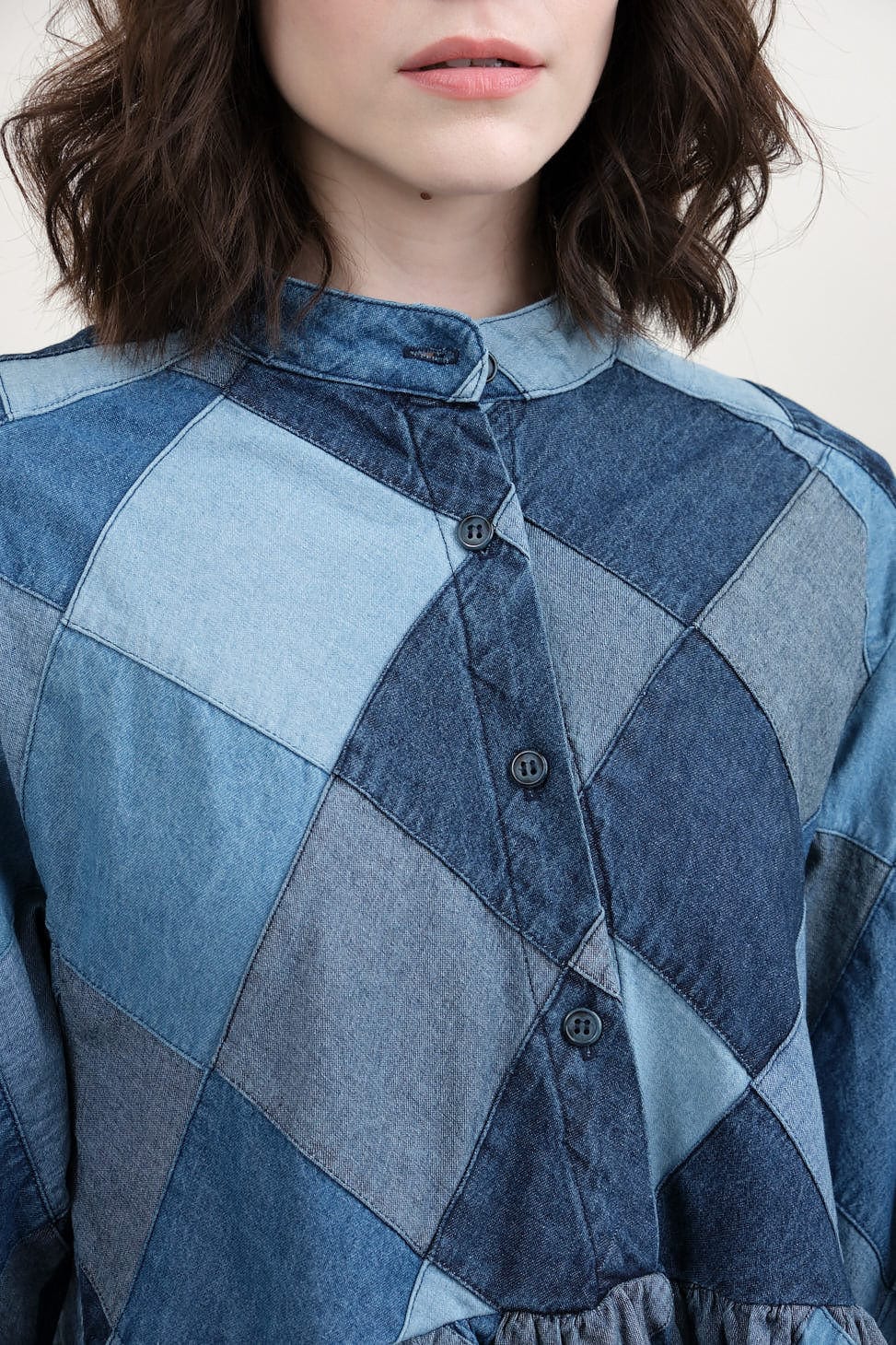 Placket on Puff Sleeve Dress