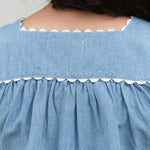 Back collar view of Rickrack Square Neck Shirt