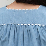 Back collar view of Rickrack Square Neck Shirt