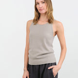 Evam Eva Apparel Womens Blouses Cashmere Sleeveless in Beige