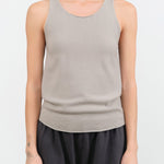 Evam Eva Apparel Womens Blouses Cashmere Sleeveless in Beige