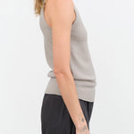 Evam Eva Apparel Womens Blouses Cashmere Sleeveless in Beige