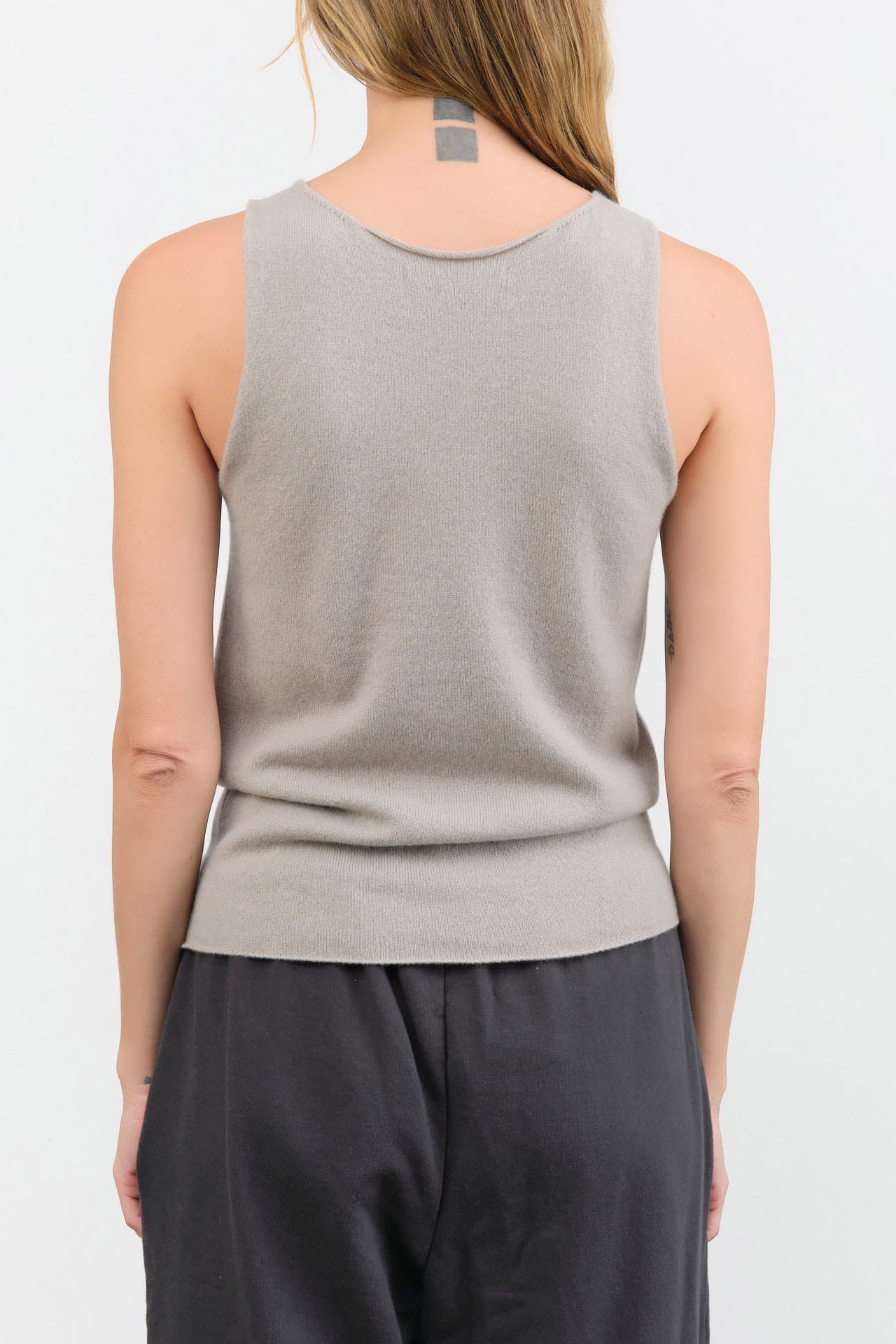Evam Eva Apparel Womens Blouses Cashmere Sleeveless in Beige