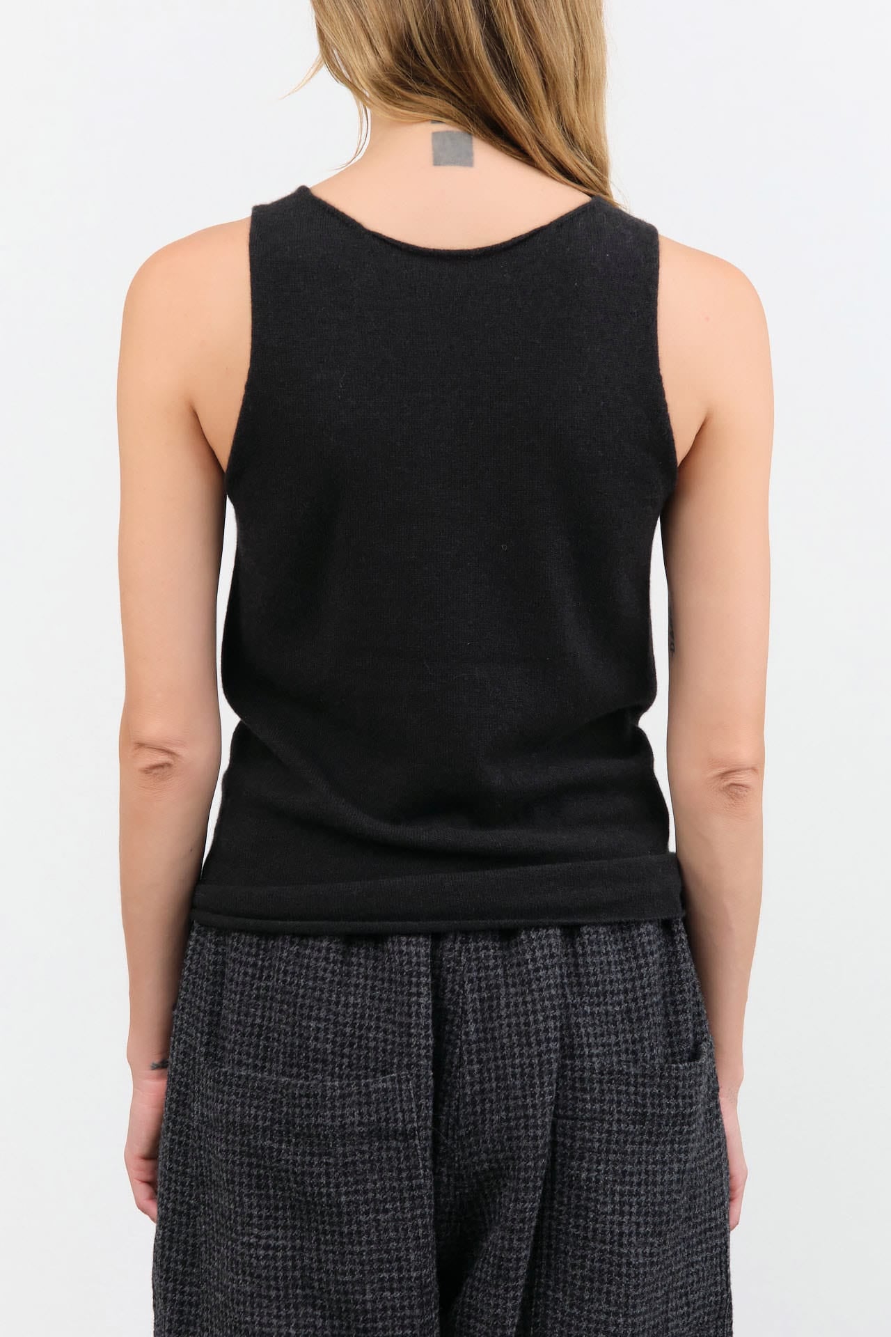 Evam Eva Apparel Womens Blouses Cashmere Sleeveless in Sumi