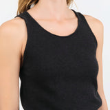 Evam Eva Apparel Womens Blouses Cashmere Sleeveless in Sumi