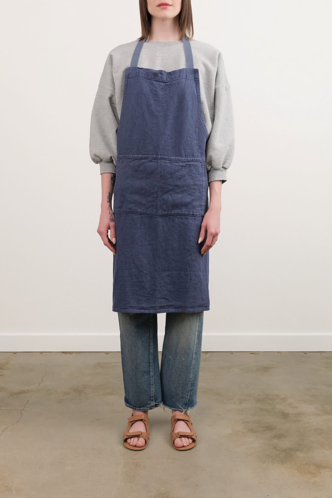 Charvet Editions Home Kitchen Aprons Doudou Apron in Indigo Indigo / 33.5" L X 30.75" W