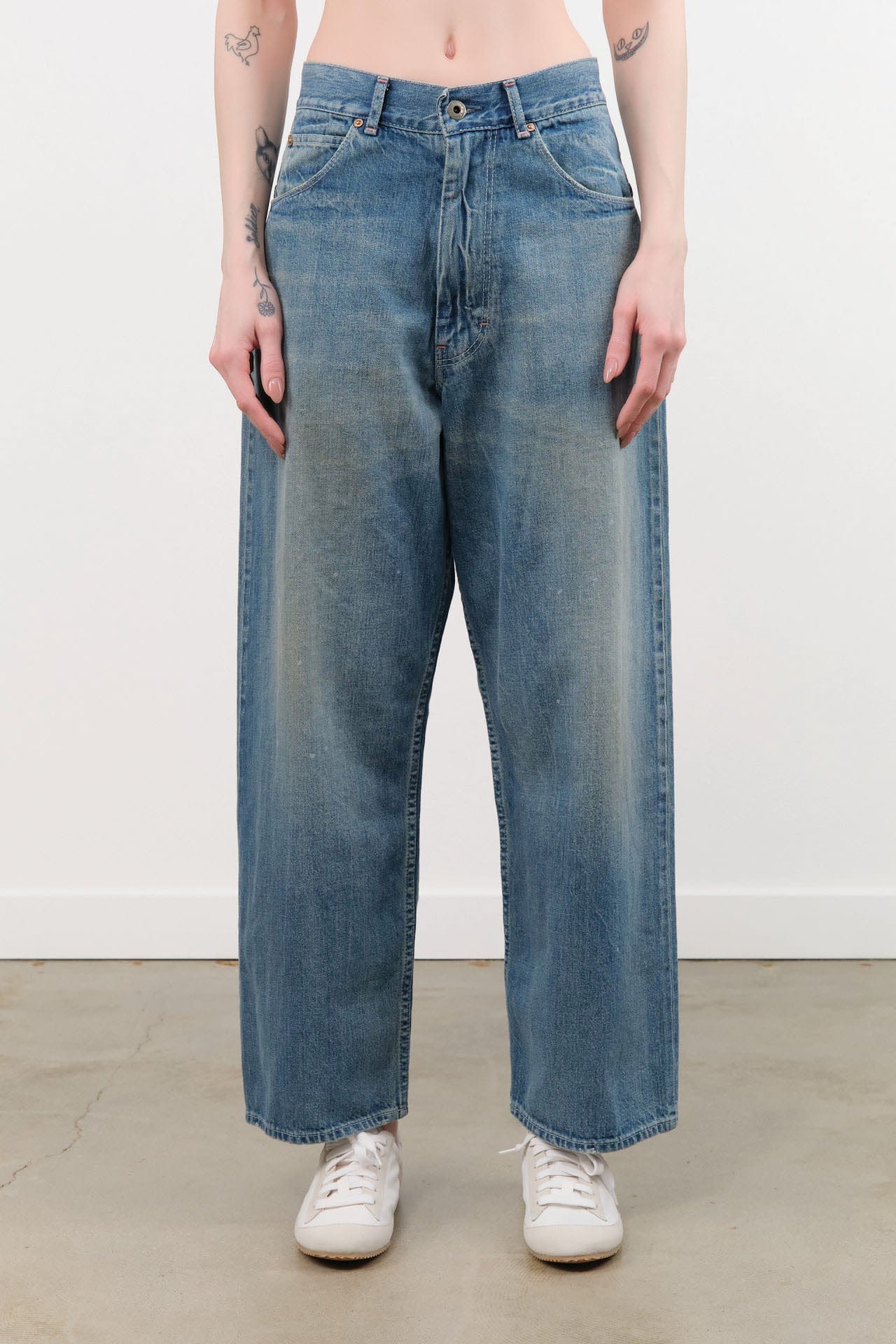 Chimala Apparel Womens Denim 13 oz Selvedge Denim Ranch Pants in Work Light Blue