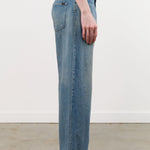 Chimala Apparel Womens Denim 13 oz Selvedge Denim Ranch Pants in Work Light Blue