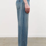 Chimala Apparel Womens Denim 13 oz Selvedge Denim Ranch Pants in Work Light Blue