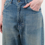 Chimala Apparel Womens Denim 13 oz Selvedge Denim Ranch Pants in Work Light Blue