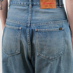 Chimala Apparel Womens Denim 13 oz Selvedge Denim Ranch Pants in Work Light Blue