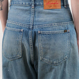 Chimala Apparel Womens Denim 13 oz Selvedge Denim Ranch Pants in Work Light Blue