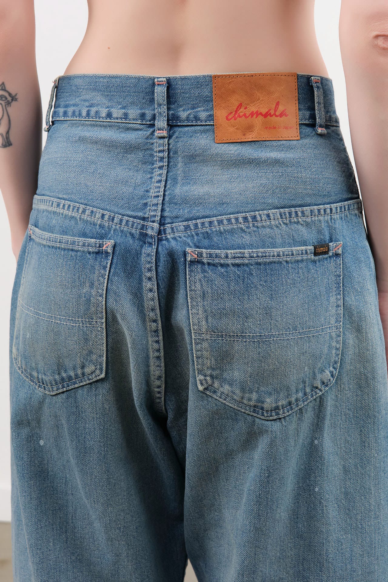 Chimala Apparel Womens Denim 13 oz Selvedge Denim Ranch Pants in Work Light Blue