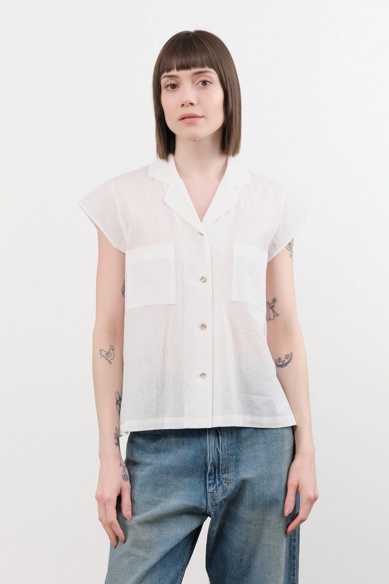 Chimala Apparel Womens Blouses Dobby Short Sleeve Shirt