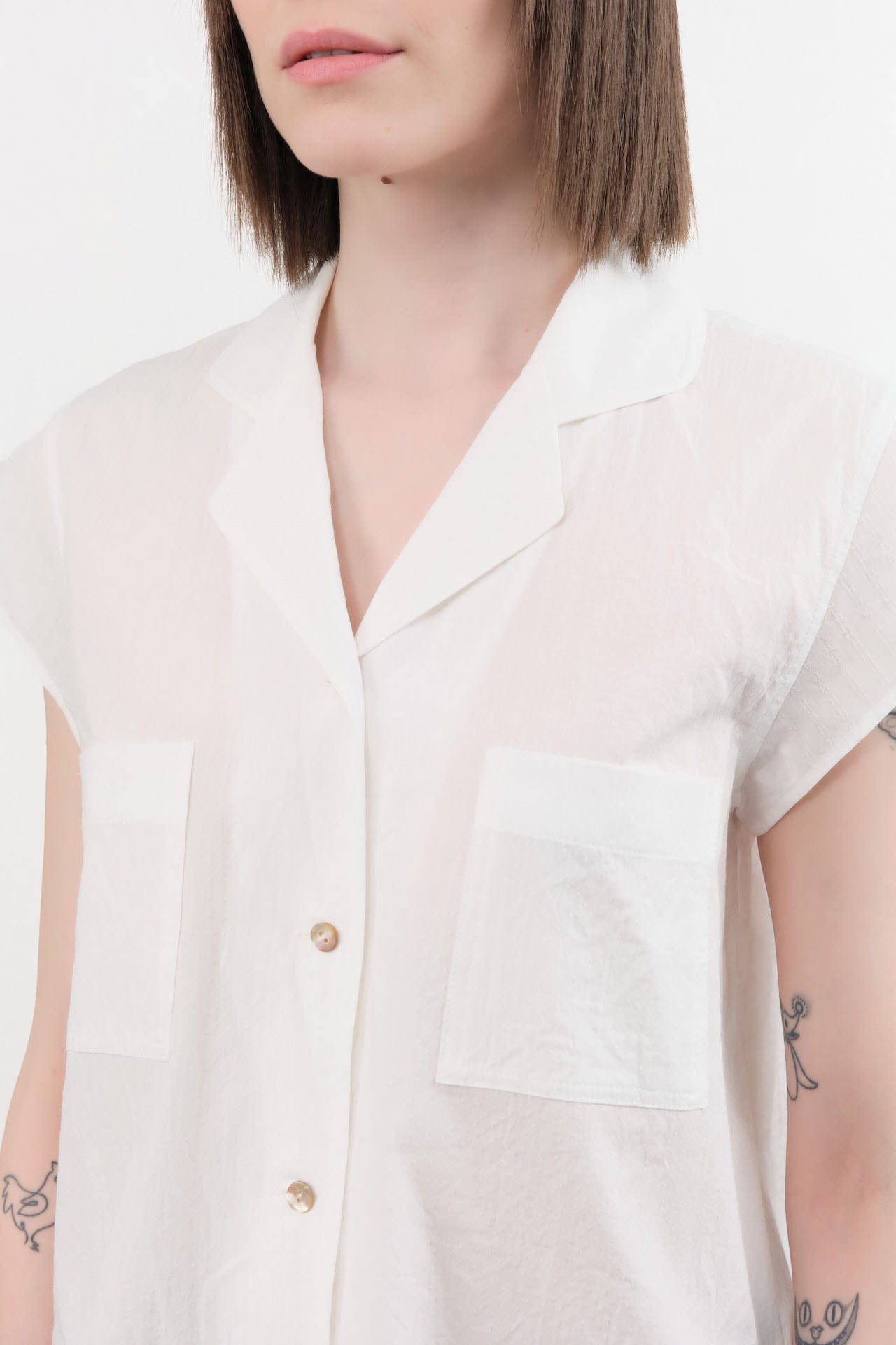 Chimala Apparel Womens Blouses Dobby Short Sleeve Shirt