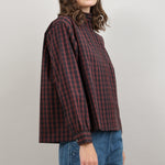 Pleated Stand Collar Shirt