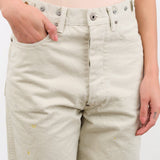 Chimala Apparel Womens Denim Unisex 12 oz W Width Denim Adjustable Waist in Ivory