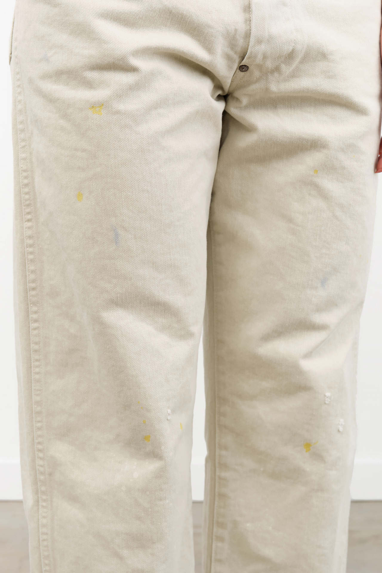 Chimala Apparel Womens Denim Unisex 12 oz W Width Denim Adjustable Waist in Ivory