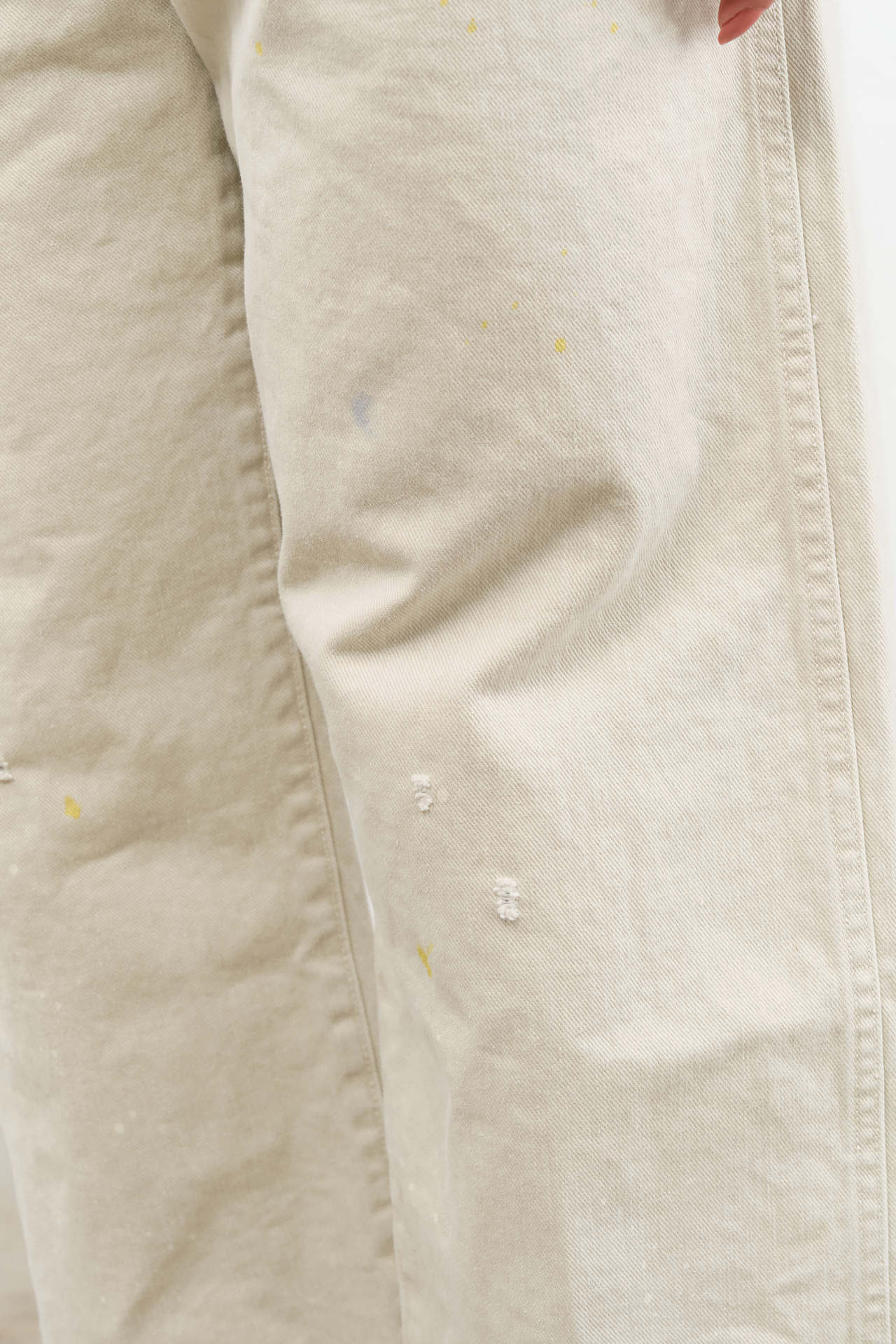 Chimala Apparel Womens Denim Unisex 12 oz W Width Denim Adjustable Waist in Ivory