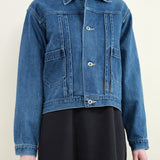 Unisex 13 oz Selvedge Denim Short Jacket in Blue by Chimala