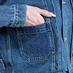 Pocket on Unisex 13 oz Selvedge Denim Short Jacket