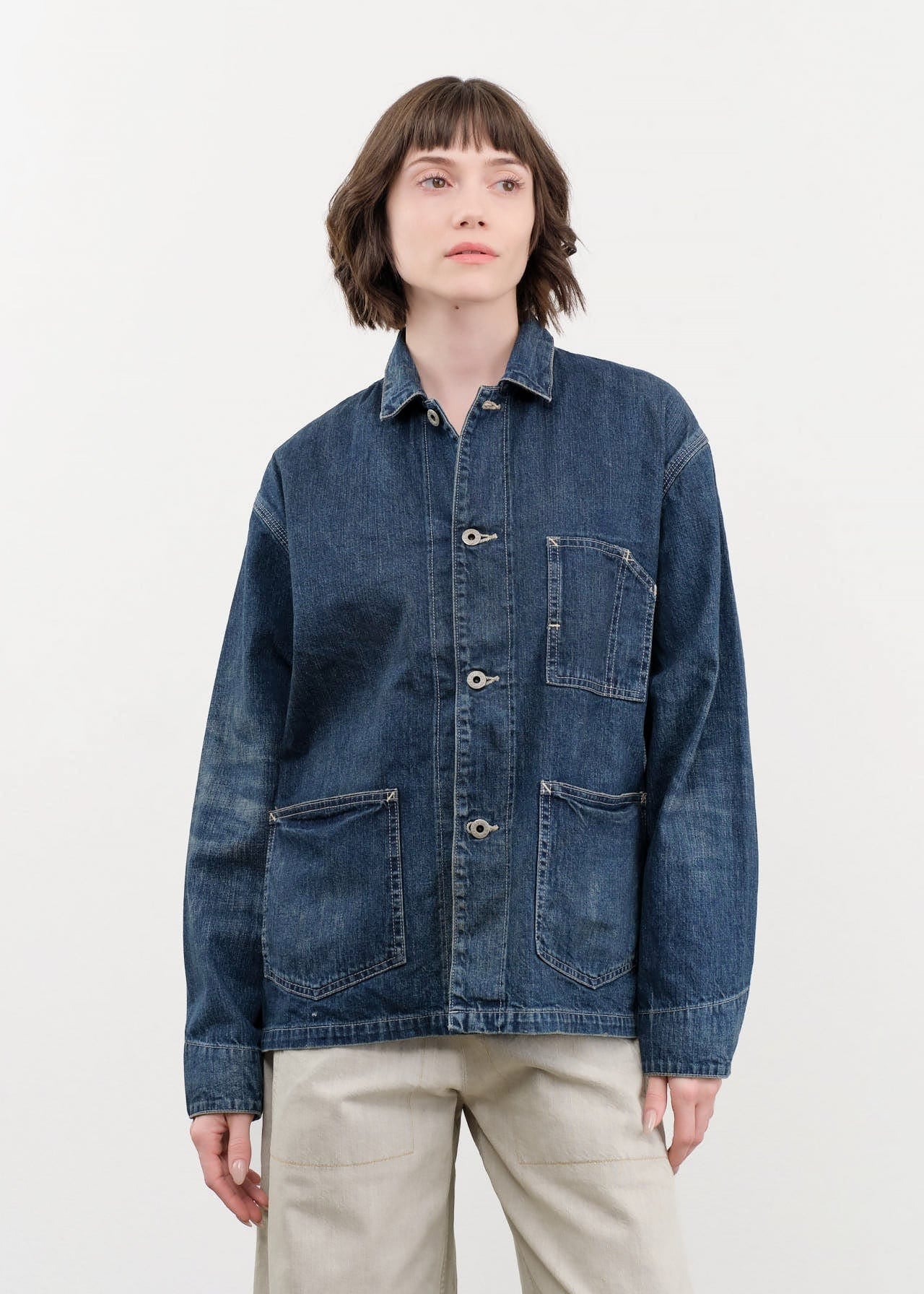 Chimala Apparel Womens Jackets Unisex Amoskeag Selvedge Denim Chore Jacket