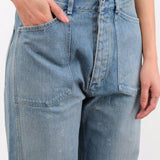 Chimala Apparel Womens Denim Unisex Army Style Denim Trousers