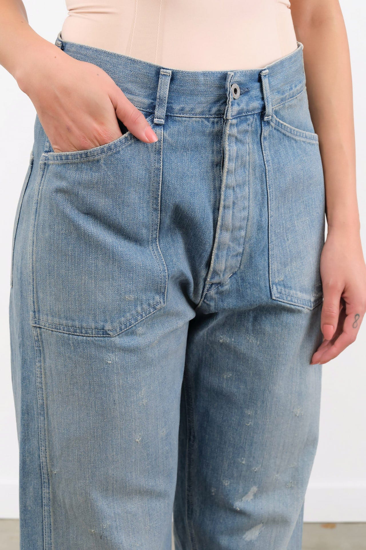 Chimala Apparel Womens Denim Unisex Army Style Denim Trousers