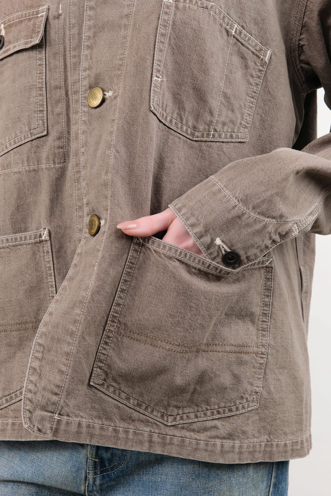 Chimala Apparel Womens Jackets Unisex Denim Short Chore Jacket