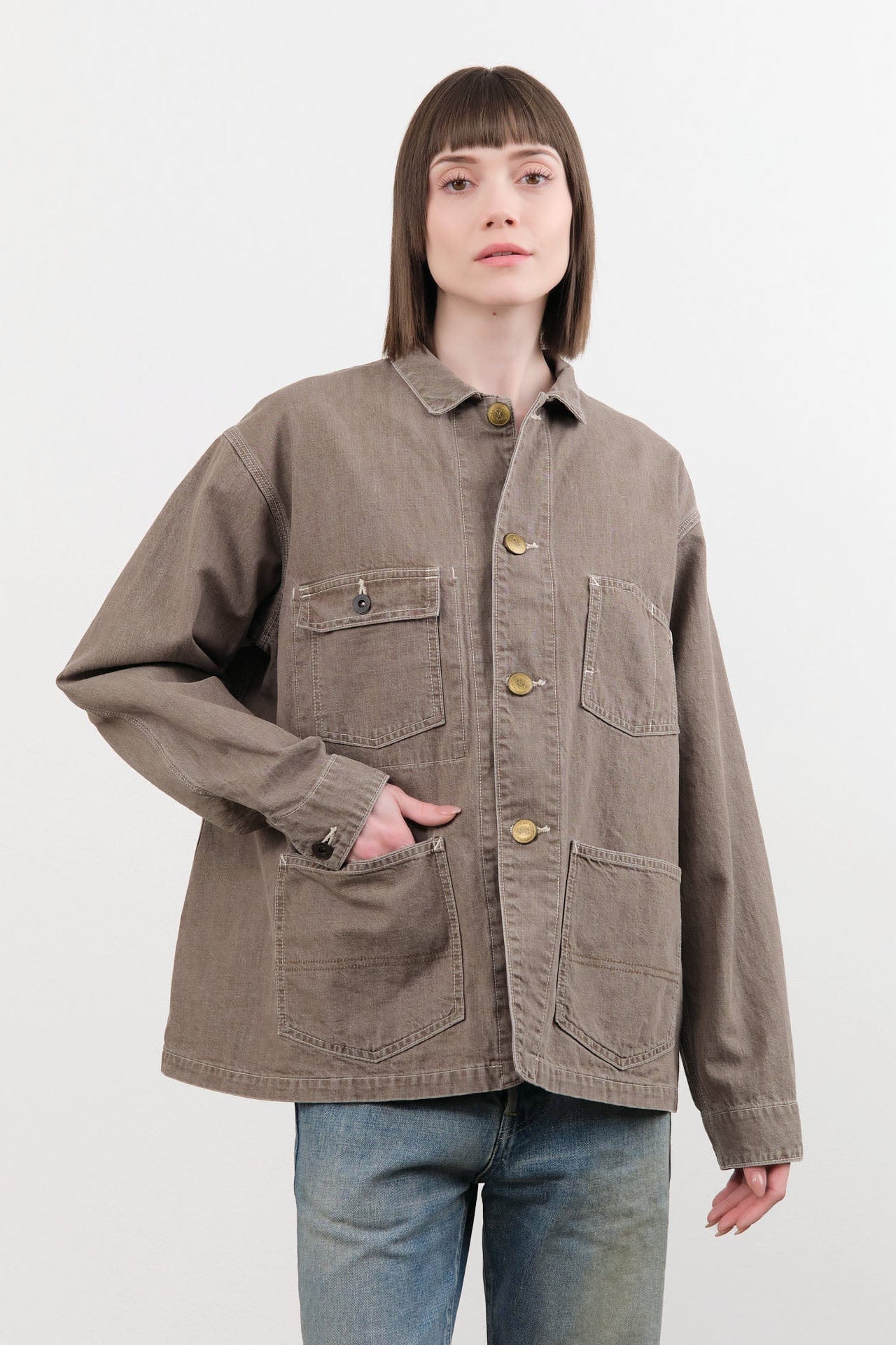 Chimala Apparel Womens Jackets Unisex Denim Short Chore Jacket