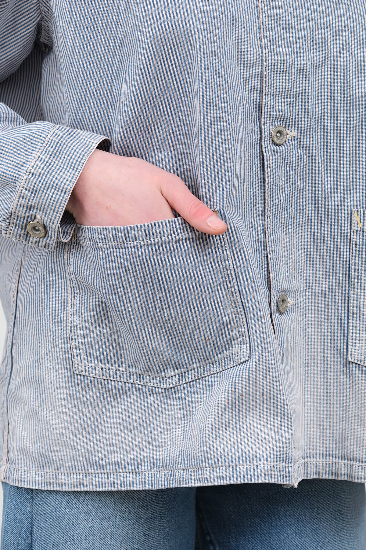 Pocket view of Unisex Hickory Coverall