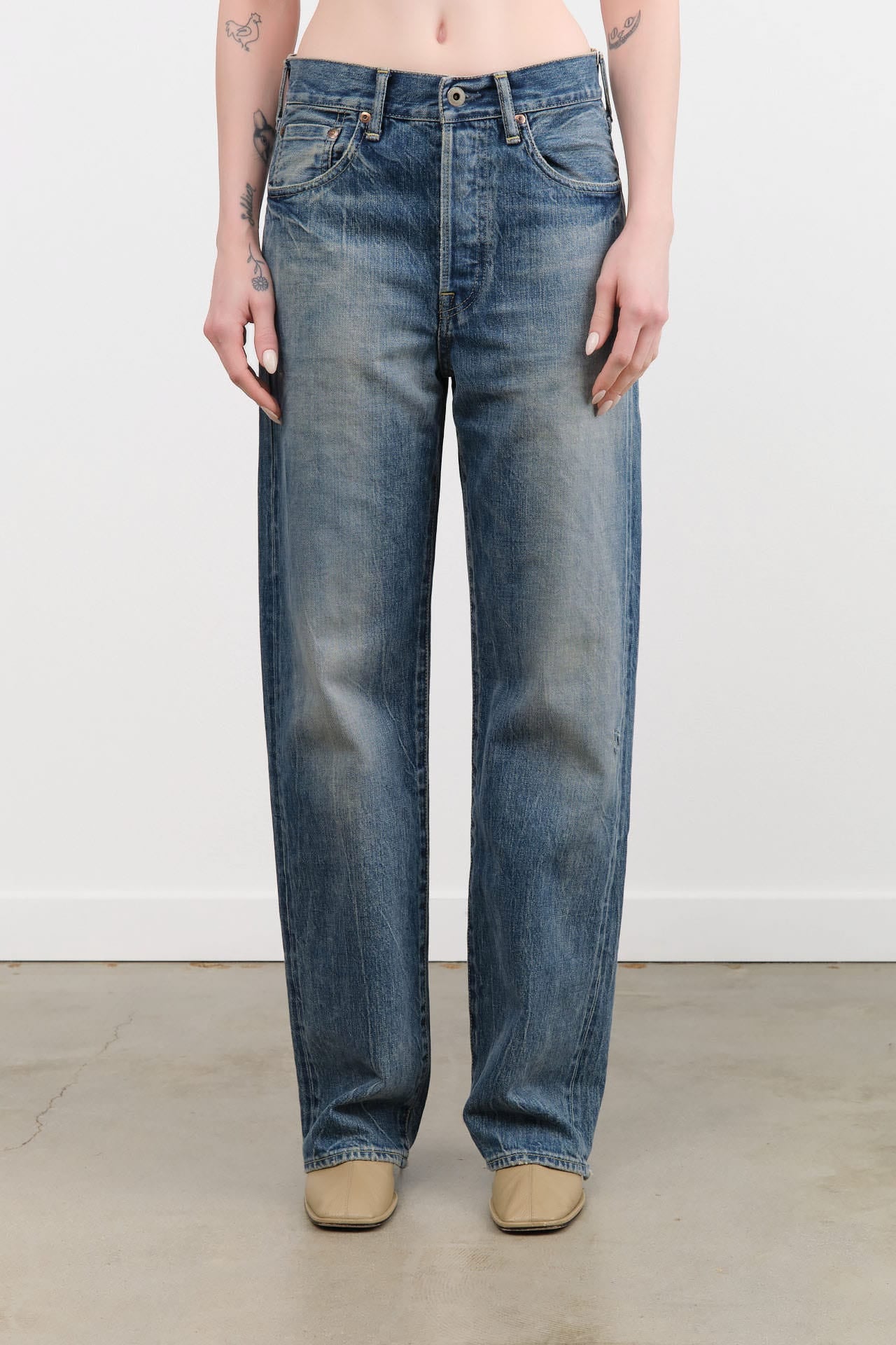 Chimala Apparel Womens Denim Unisex Straight Cut 13.5 oz Selvedge Denim in Smoky Medium