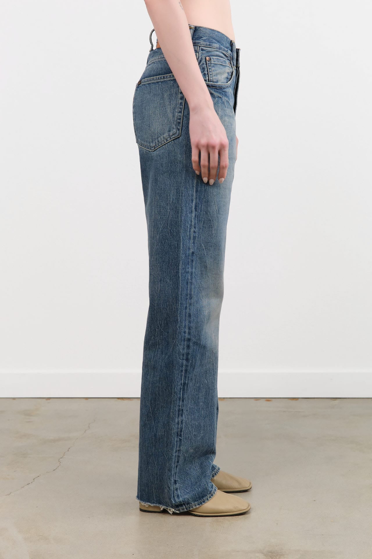 Chimala Apparel Womens Denim Unisex Straight Cut 13.5 oz Selvedge Denim in Smoky Medium