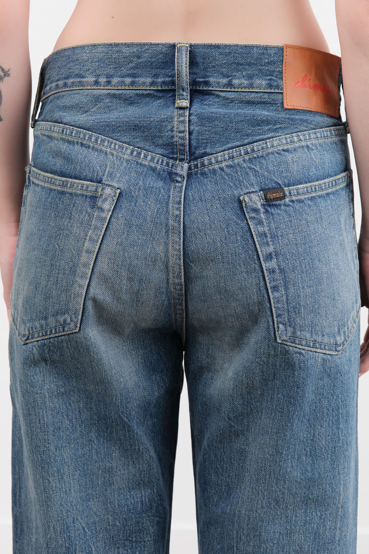 Chimala Apparel Womens Denim Unisex Straight Cut 13.5 oz Selvedge Denim in Smoky Medium