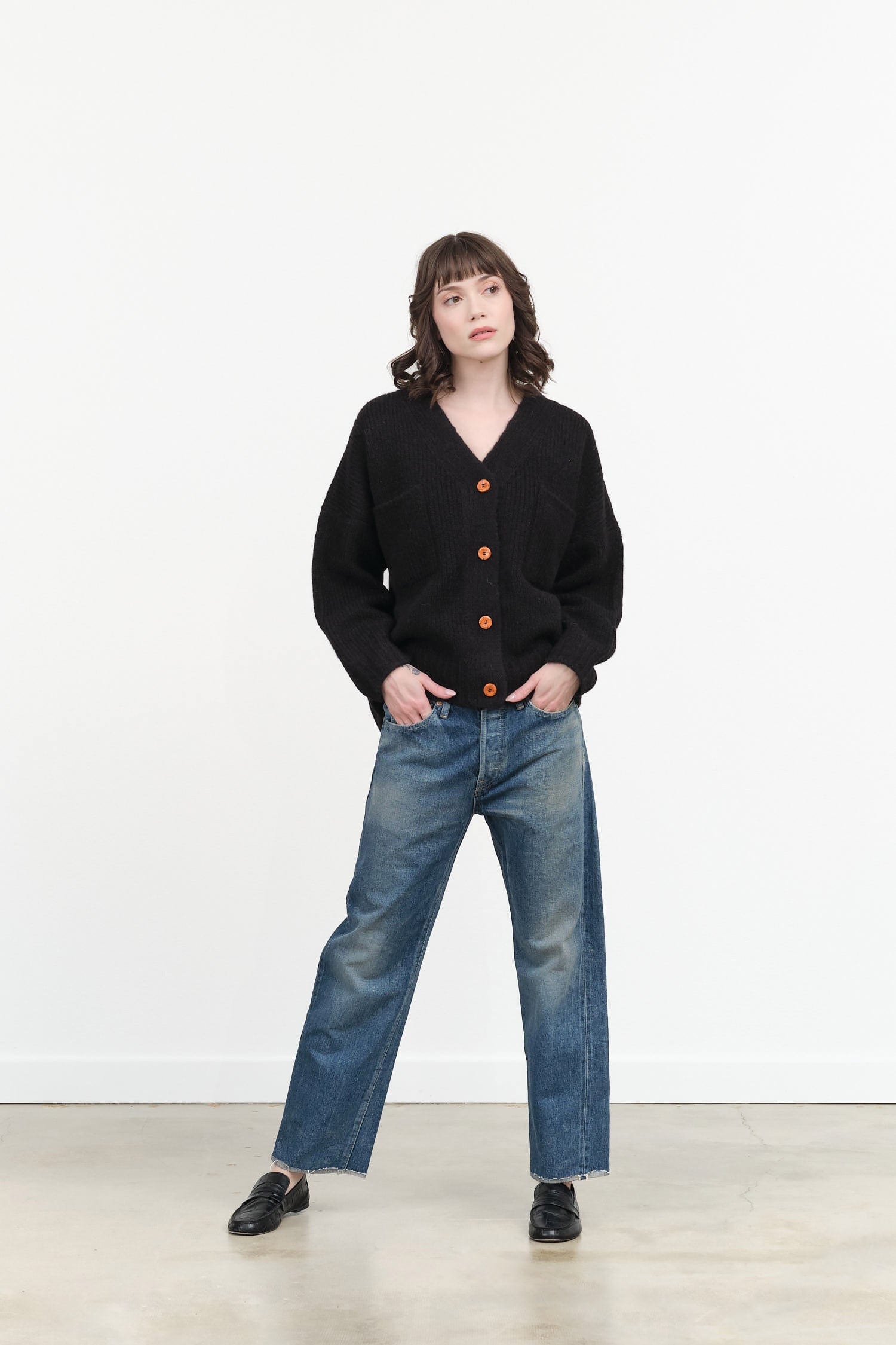 Chimala Apparel Womens Denim Used Ankle Cut 13.5 oz Selvedge Denim in Dark Vintage Dark Vintage / 25