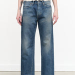 Chimala Apparel Womens Denim Used Ankle Cut 13.5 oz Selvedge Denim in Dark Vintage