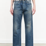 Chimala Apparel Womens Denim Used Ankle Cut 13.5 oz Selvedge Denim in Dark Vintage
