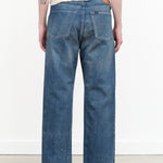 Chimala Apparel Womens Denim Used Ankle Cut 13.5 oz Selvedge Denim in Dark Vintage