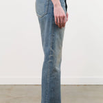 Chimala Apparel Womens Denim Used Ankle Cut 13.5 oz Selvedge Denim in Medium Distress