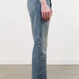 Chimala Apparel Womens Denim Used Ankle Cut 13.5 oz Selvedge Denim in Medium Distress