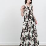 Christian Wijnants Sale Dalmanu Long Jersey Dress in Anaglyph Desert