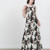 Christian Wijnants Sale Dalmanu Long Jersey Dress in Anaglyph Desert