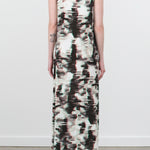 Christian Wijnants Sleeveless Maxi Dress Dalmanu Long Jersey Dress in Gray and Red Anaglyph Desert Print