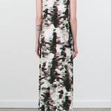 Christian Wijnants Sleeveless Maxi Dress Dalmanu Long Jersey Dress in Gray and Red Anaglyph Desert Print